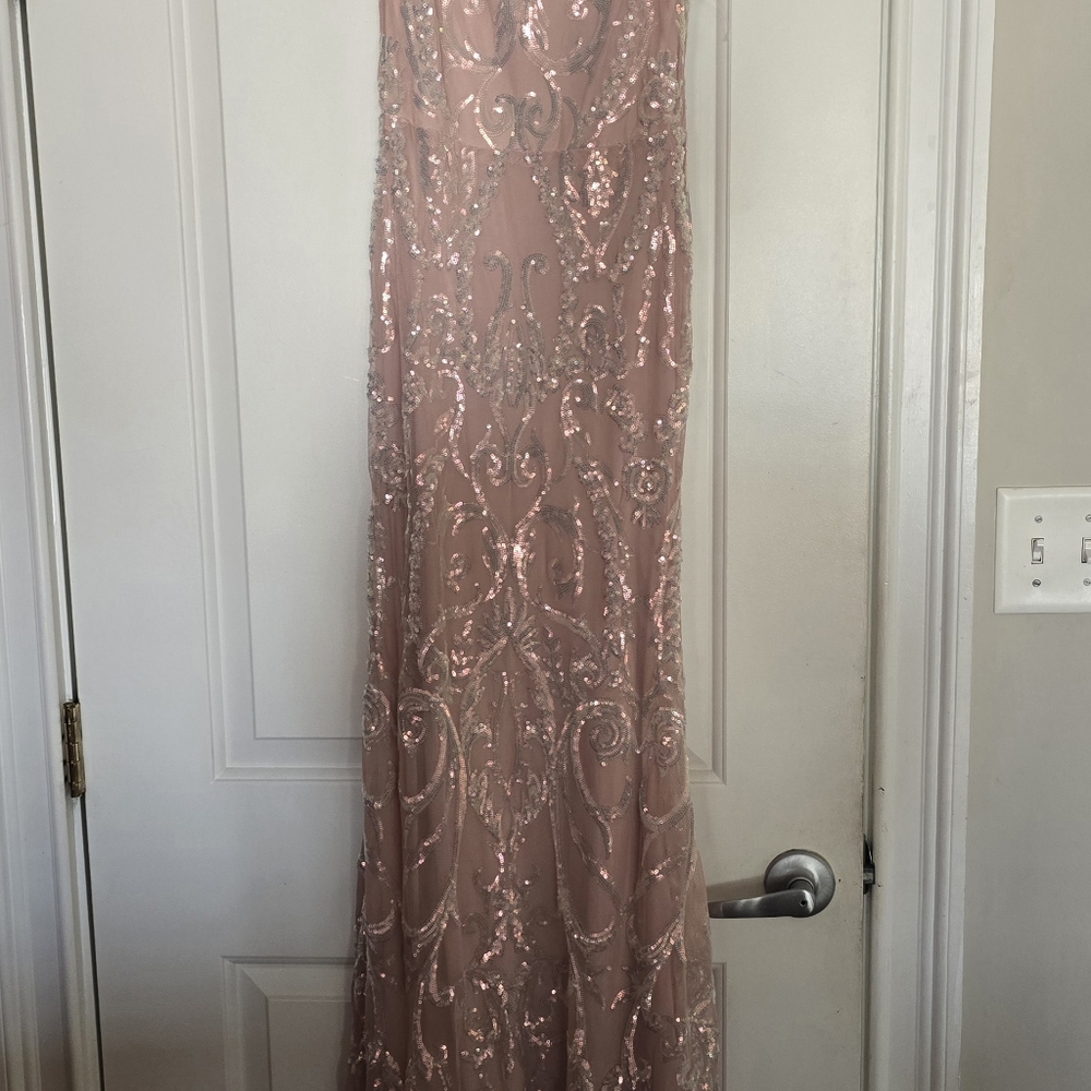 Elegant Pink Sequin Gown